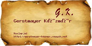Gerstmayer Kázmér névjegykártya